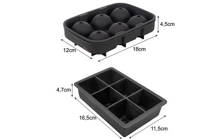 2 szilikon jégformák - goly és XXL kockák