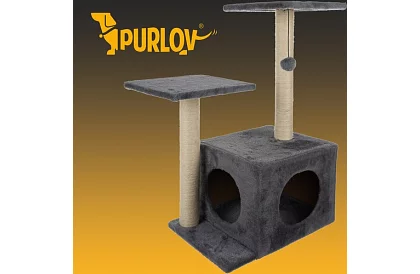 Szürke macska kaparó - 71 x 44 x 34 cm