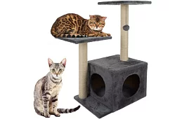 Szürke macska kaparó - 71 x 44 x 34 cm