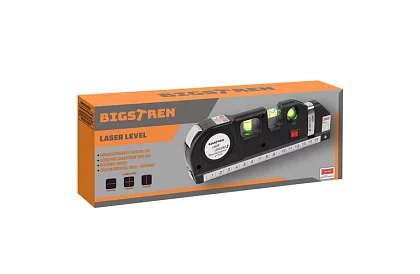 Lézeres vízmérték, kihúzható mérőszalaggal – 250 cm