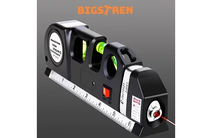 Lézeres vízmérték, kihúzható mérőszalaggal – 250 cm