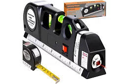 Lézeres vízmérték, kihúzható mérőszalaggal – 250 cm