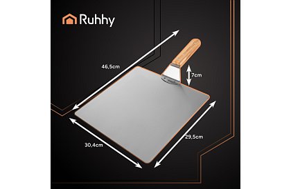 Rozsdamentes acél pizza lapát fából készült nyéllel