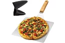 Rozsdamentes acél pizza lapát fából készült nyéllel