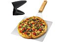 Rozsdamentes acél pizza lapát fából készült nyéllel