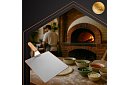 Rozsdamentes acél pizza lapát fából készült nyéllel