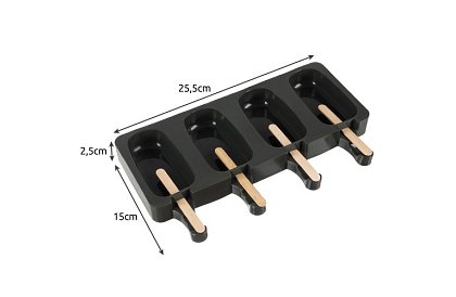 Silikon jégkrém forma + 50 pálcika