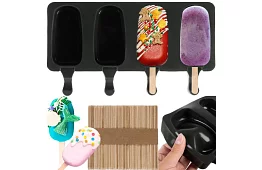 Silikon jégkrém forma + 50 pálcika