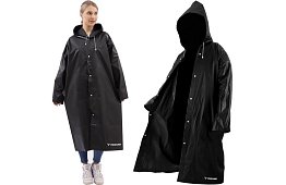 Erős fekete oversized esőkabát