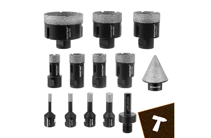 Gyémánt fúrók M14 - 6–68 mm - 13 darab a készletben