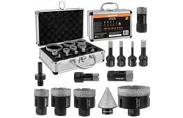 Gyémánt fúrók M14 - 6–68 mm - 13 darab a készletben