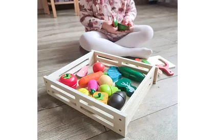 Fa játék – zöldségvágás kiegészítőkkel - 34 darab