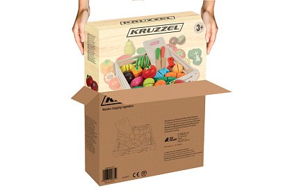 Fa játék – zöldségvágás kiegészítőkkel - 34 darab