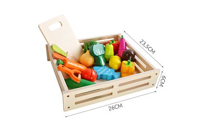 Fa játék – zöldségvágás kiegészítőkkel - 34 darab