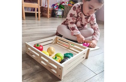 Fa játék – zöldségvágás kiegészítőkkel - 34 darab