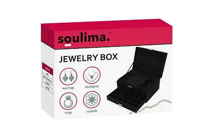 Elegáns velúr ékszertartó - fekete