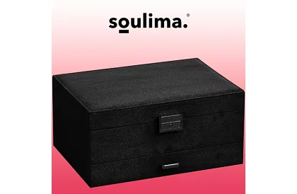 Elegáns velúr ékszertartó - fekete