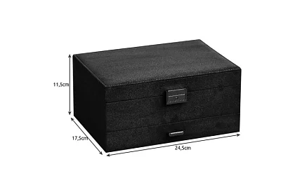 Elegáns velúr ékszertartó - fekete