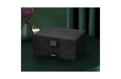 Elegáns velúr ékszertartó - fekete