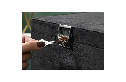 Elegáns velúr ékszertartó - fekete