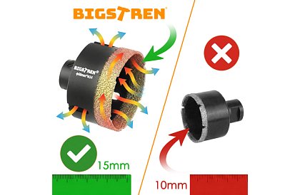 Gyémánt fúrók M14 - 6–68 mm – 7 darabos készlet