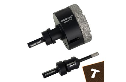 Gyémánt lyukasztó fúrók M14 6–68 mm - 7 darabos készlet + adapter