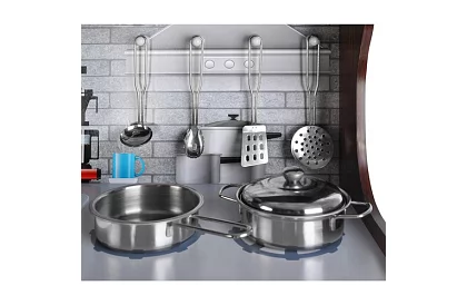 Fábólás gyerek konyha XL tartozékokkal - barna