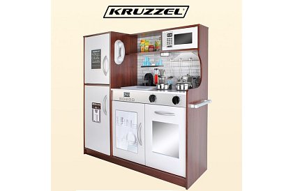 Fábólás gyerek konyha XL tartozékokkal - barna