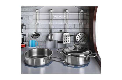 Fábólás gyerek konyha XL tartozékokkal - barna