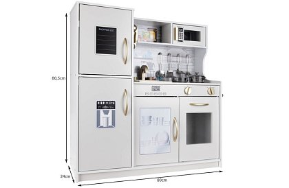 Fából gyermek konyha XL tartozékokkal – fehér