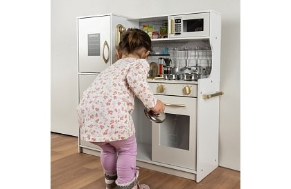 Fából gyermek konyha XL tartozékokkal – fehér