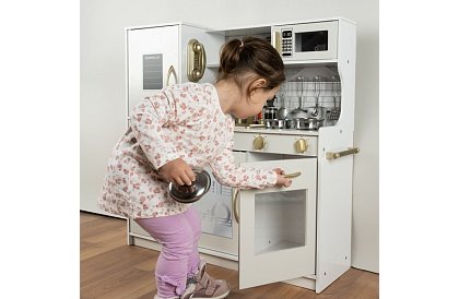 Fából gyermek konyha XL tartozékokkal – fehér