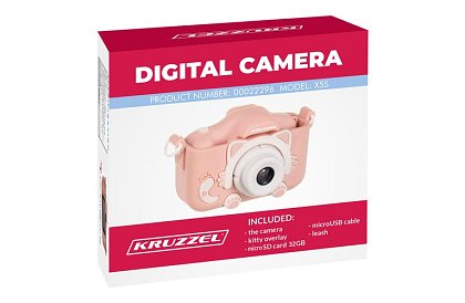 Digitális fényképezőgép gyerekeknek 32GB kártyával - rózsaszín