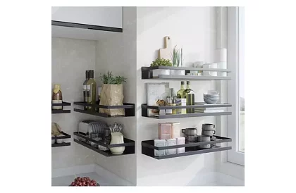 Fürdőszobai polc - fekete - 50 cm