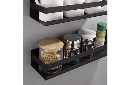 Fürdőszobai polc - fekete - 50 cm