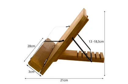 Fából állvány könyv és laptop számára