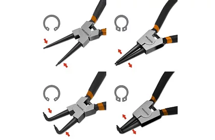 Kleště seger - 4 darabos szeggyűrű fogó készlet