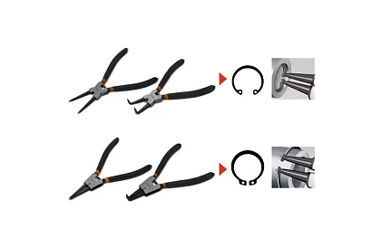 Kleště seger - 4 darabos szeggyűrű fogó készlet