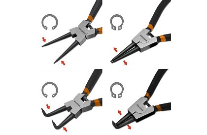 Kleště seger - 4 darabos szeggyűrű fogó készlet