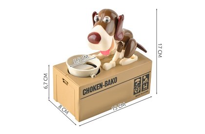 Pénzes doboz – Éhes kutya - barna