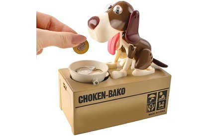 Pénzes doboz – Éhes kutya - barna