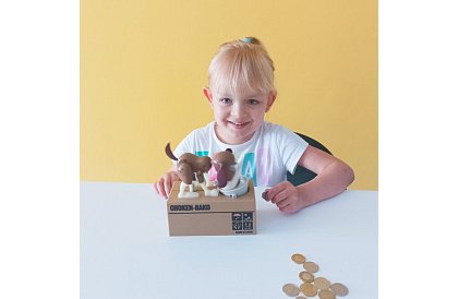 Pénzes doboz – Éhes kutya - barna