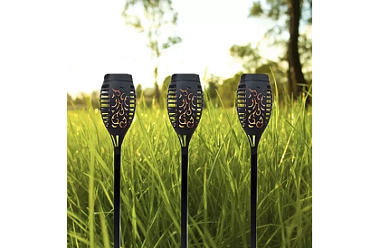 Kerti lámpák – Napelemes fákly lángoló tűz hatással - 4 darab