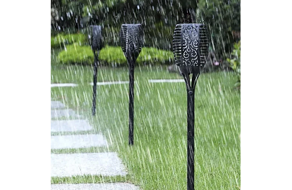 Kerti lámpák – Napelemes fákly lángoló tűz hatással - 4 darab