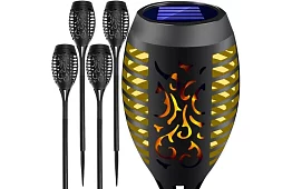 Kerti lámpák – Napelemes fákly lángoló tűz hatással - 4 darab