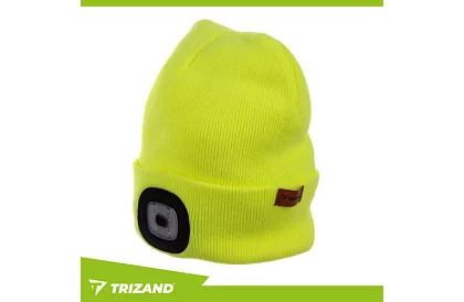 Kétrétegű téli sapka LED lámpával – sárga