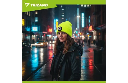 Kétrétegű téli sapka LED lámpával – sárga