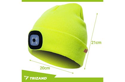 Kétrétegű téli sapka LED lámpával – sárga