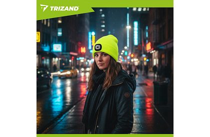 Kétrétegű téli sapka LED lámpával – sárga