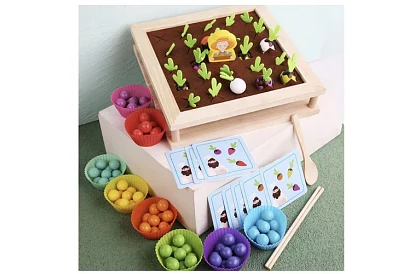 Fából játék 2 az 1-ben – farm